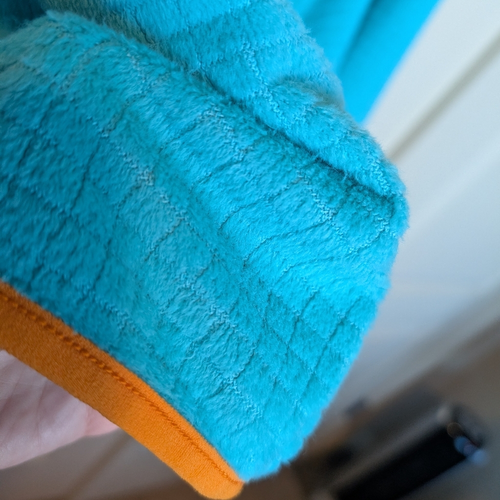 Reversible Patagonia Full Zip, Aqua With Mango Accents, Size M-L - Picture 13 of 13
